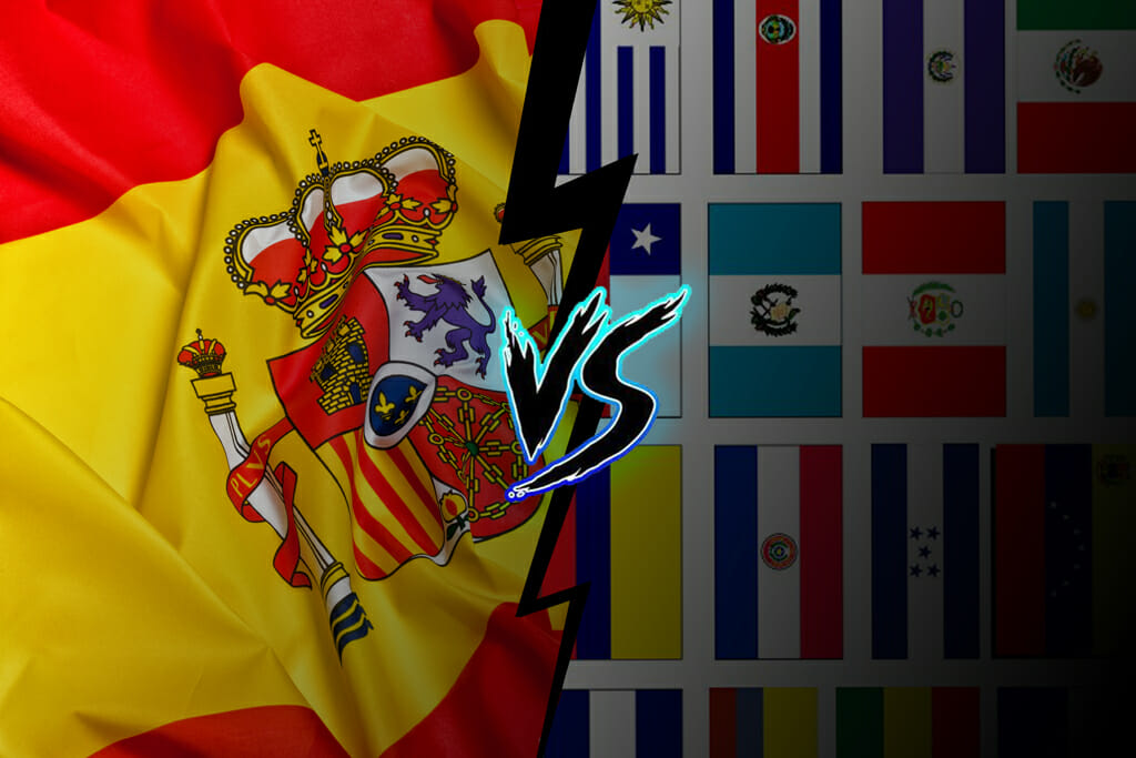 European and Latin America Flags